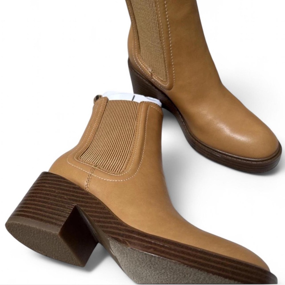 Bandolino Tan Leather Ankle Boots - Picture 2 of 8